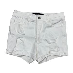 Hollister 3” White High‑Rise Denim Shorts 🤍☀️ Size 26